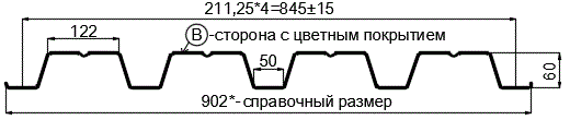 Фото: Профнастил Н60 х 845 - B (PURMAN-20-RR32-0.5) в Ногинске