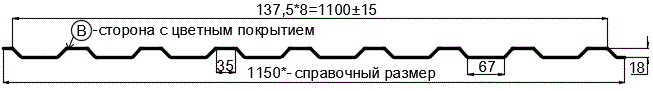 Фото: Профнастил МП20 х 1100 - B (ПЭ-01-1014-0.4±0.08мм) в Ногинске