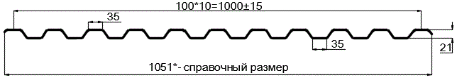 Фото: Профнастил оцинкованный С21 х 1000 (ОЦ-01-БЦ-0.4) в Ногинске