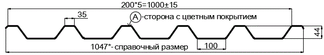 Фото: Профнастил С44 х 1000 - A NormanMP (ПЭ-01-5005-0.5) в Ногинске