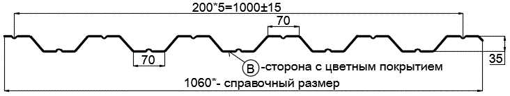 Фото: Профнастил НС35 х 1000 - B (ПЭ-01-3005-0.7) в Ногинске