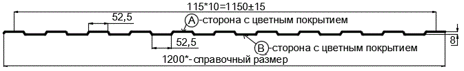 Фото: Профнастил С8 х 1150 - A (ECOSTEEL_T_Д-01-ЗолотойДуб-0.5) в Ногинске