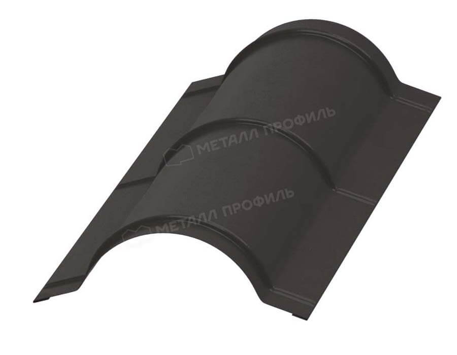 Фото: Планка конька круглого R110х2000 (VALORI-20-DarkBrown-0.5) в 