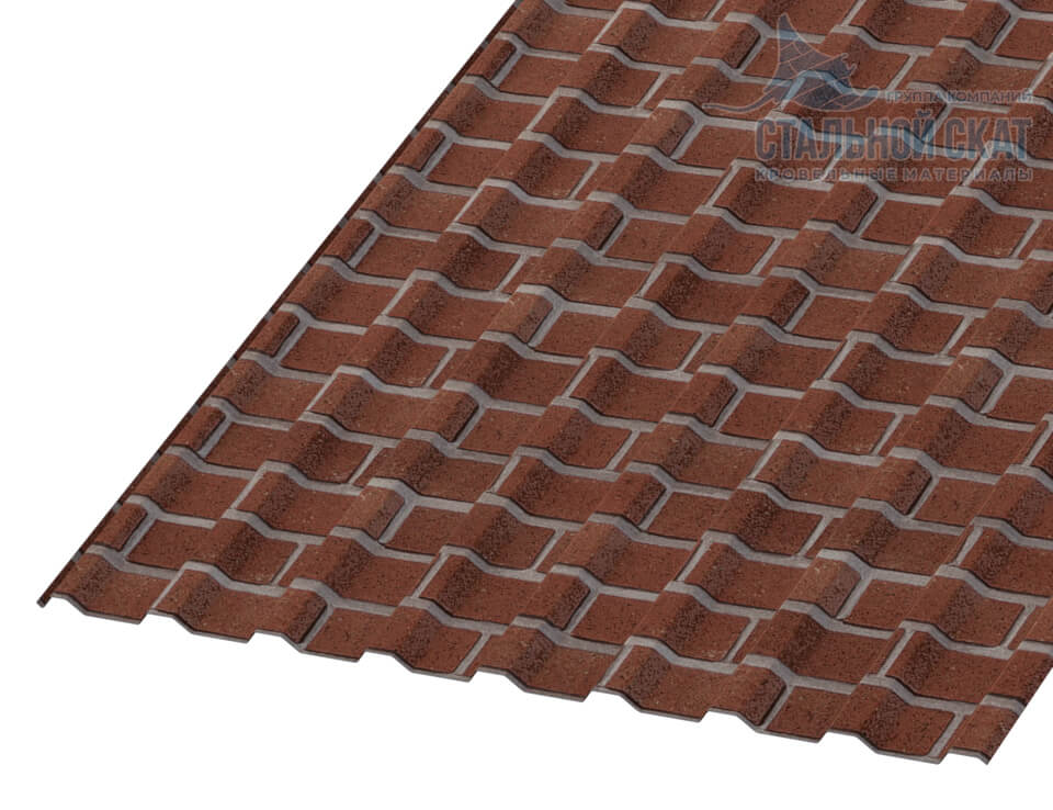 Фото: Профнастил МП20 х 1100 - R (ECOSTEEL-01-Кирпич-0.5) в Ногинске