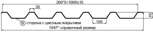 Фото: Профнастил С44 х 1000 - B (ПЭ-01-6002-0.45) в Ногинске