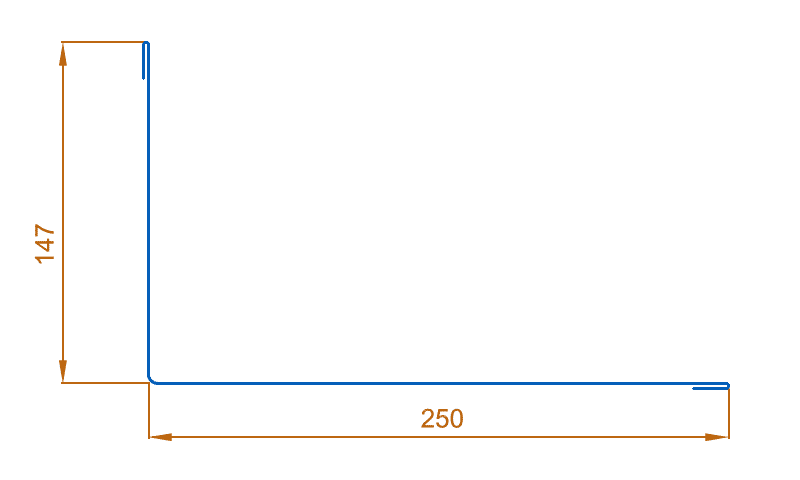 Планка примыкания верхняя 250х147х2000 (PURETAN-20-RR32-0.5) в Ногинске