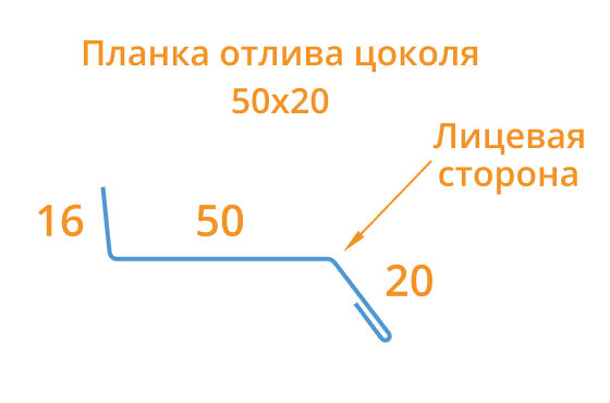Планка отлива цоколя 50х20х2000 (ECOSTEEL-01-Сосна-0.5) в Ногинске
