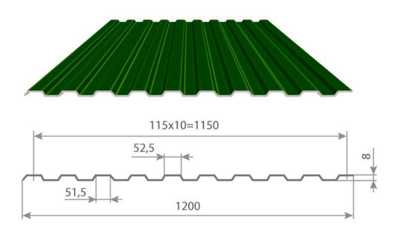 Профнастил С8 х 1150 - B (ECOSTEEL_T-12-Орех-0.45) в Ногинске